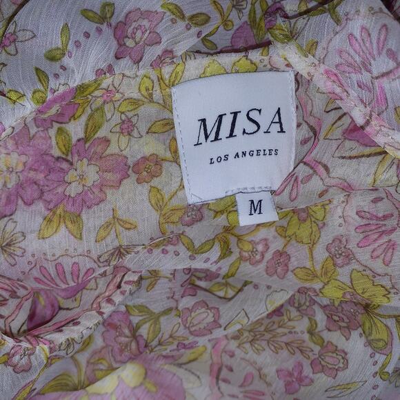 Misa Los Angeles 'Jolie' Pink Chiffon Dress Size M - Picture 4 of 4